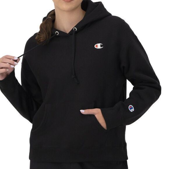 Champion Black Reverse Weave Hoodie, C Logo Style# GF857 Y06145‎ Women's Size XS - Picture 1 of 10